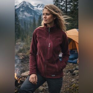 Patagonia Women's Maroon R Fleece Jacket Size M